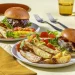 Double Cheese Baked BBQ Burgers with Wedges and Salad Recipe