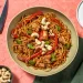 Stir-Fried Hoisin Chicken Noodles with Pepper, Sugar Snap Peas and Cashews Recipe